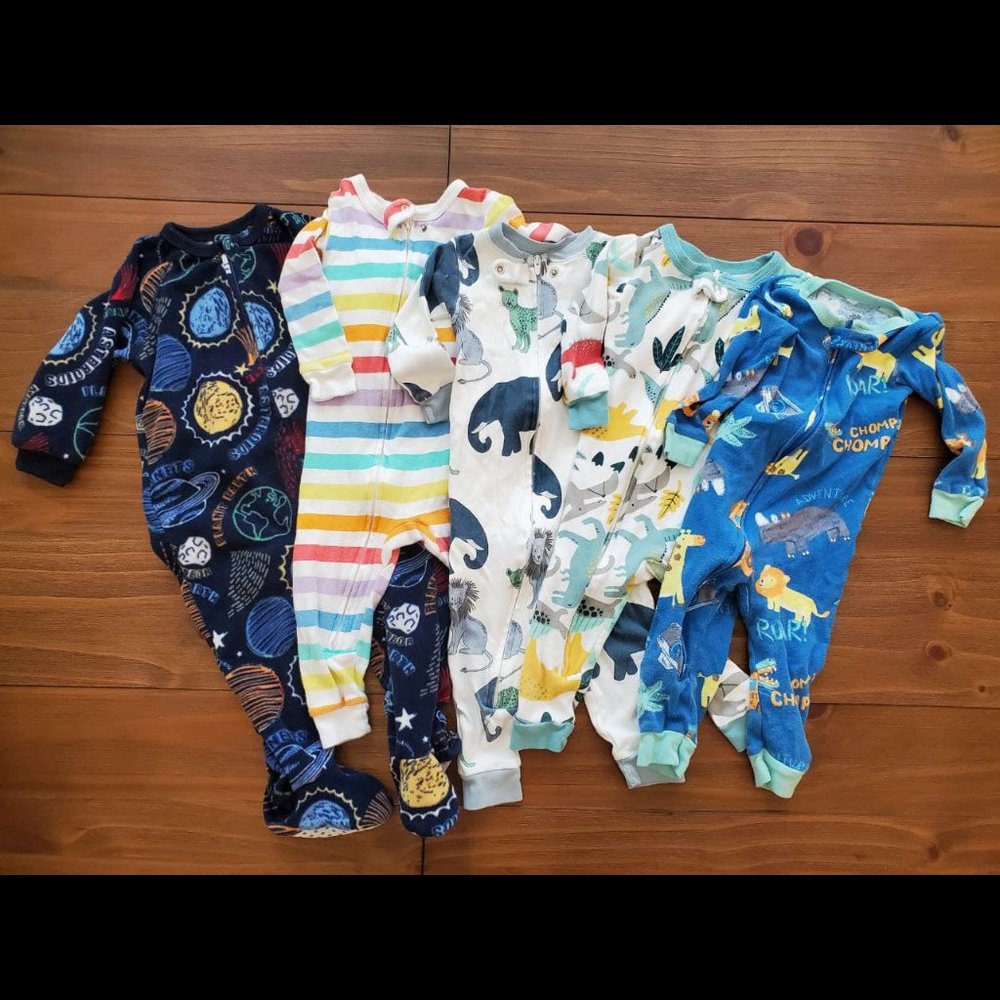 LOT of 9-12 Month Baby Boy's Pajamas - 5 PIECES